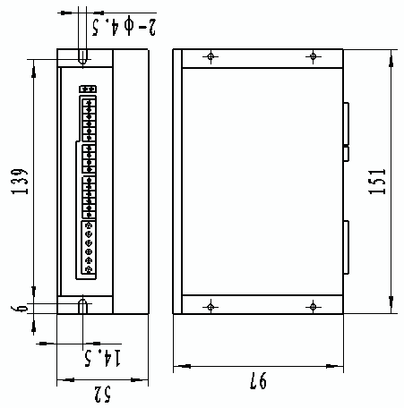 DHS882 閉環(huán)步進驅(qū)動器安裝尺寸圖